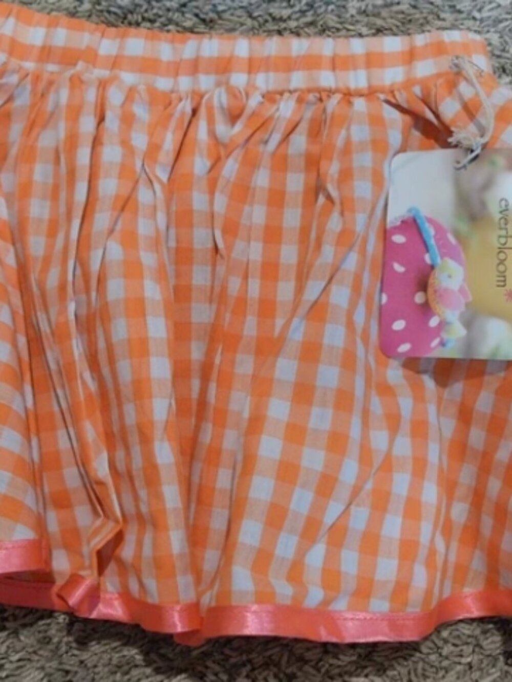 Orange Gingham Check skirt- many sizes